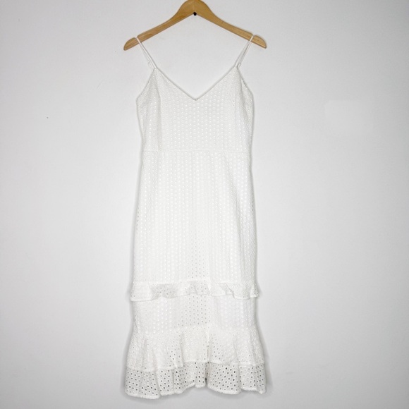 Express White Eyelet Ruffle Hem Dress – Women’s Size Small - Picture 4 of 8